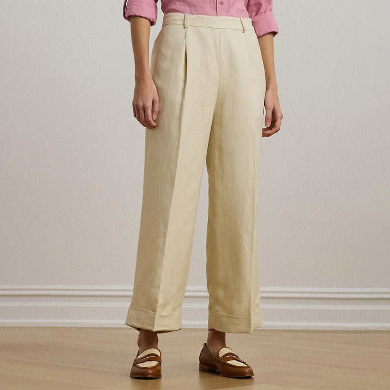 Ralph Lauren パープルレーベルリネン ガウチョパンツワイドパンツ0 Ralph Lauren パープルレーベルリネン ガウチョパンツワイドパンツ0
