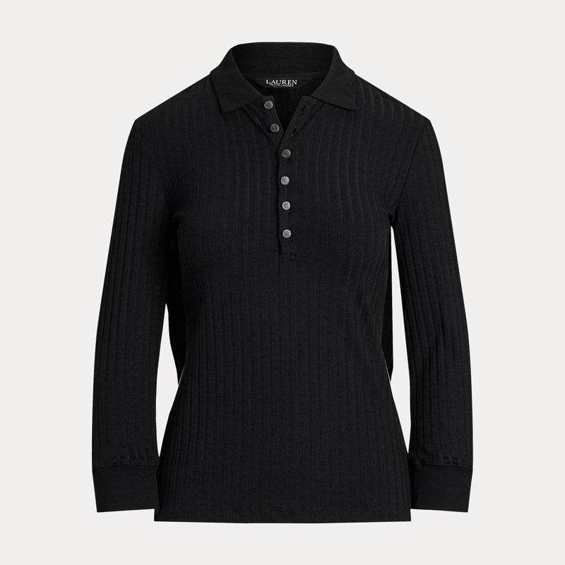 LAUREN RALPH LAUREN リブニット スリークォータースリーブ