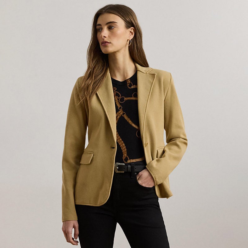 美品【RALPH LAUREN】ラルフローレンコットンブレザーM(10-12) LAUREN RALPH LAUREN コットンブレンド セーター ブレザー 通販