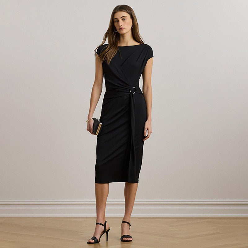 LAUREN RALPH LAUREN リングトリム ジャージー キャップスリーブ