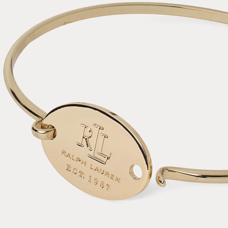 NEW★Ralph Lauren★ロゴ・バングル LAUREN RALPH LAUREN ゴールドプレーテッド ロゴプラーク