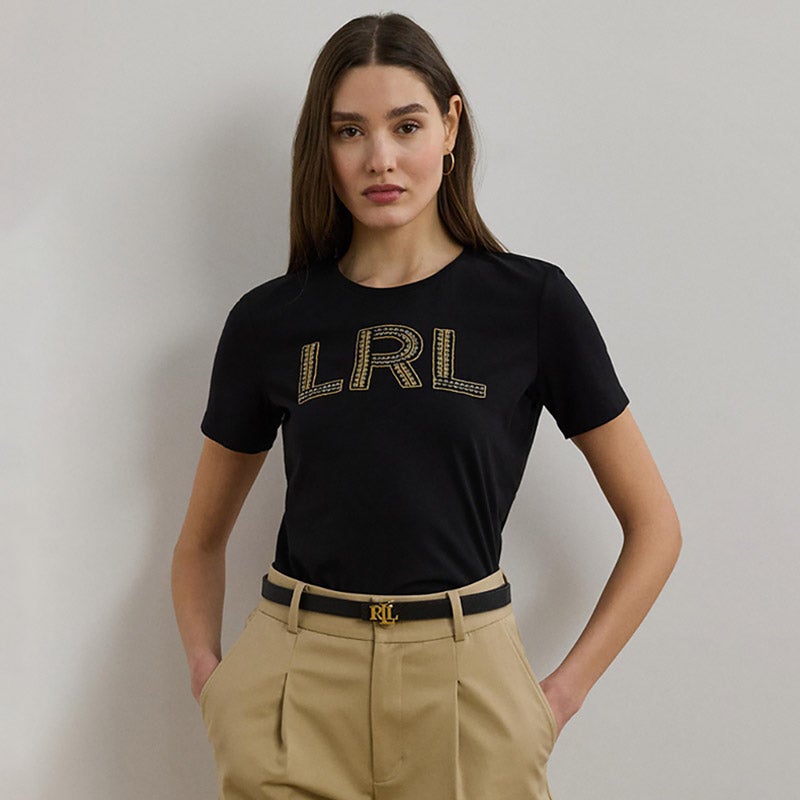 ビーデッドロゴ コットン ジャージー Tシャツ