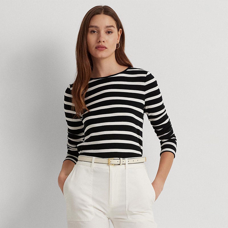 Polo Ralph Lauren ストライプ長袖Tシャツ LAUREN RALPH LAUREN ストライプド コットン ロングスリーブ T
