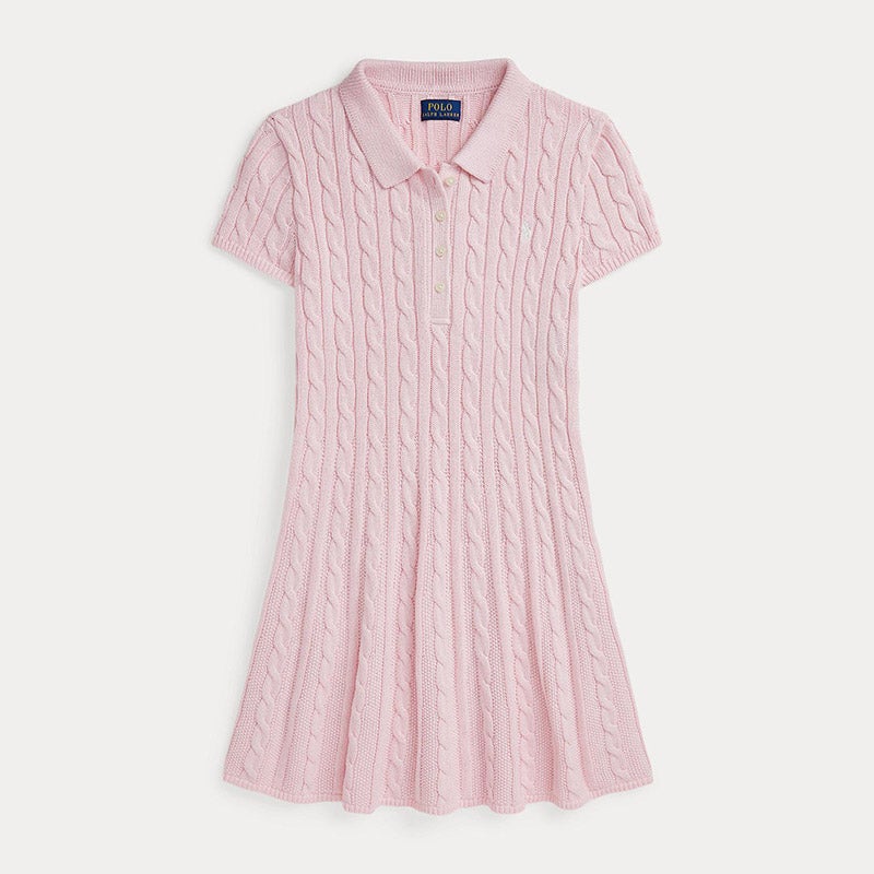 ケーブルニット コットン Polo セーター ドレス