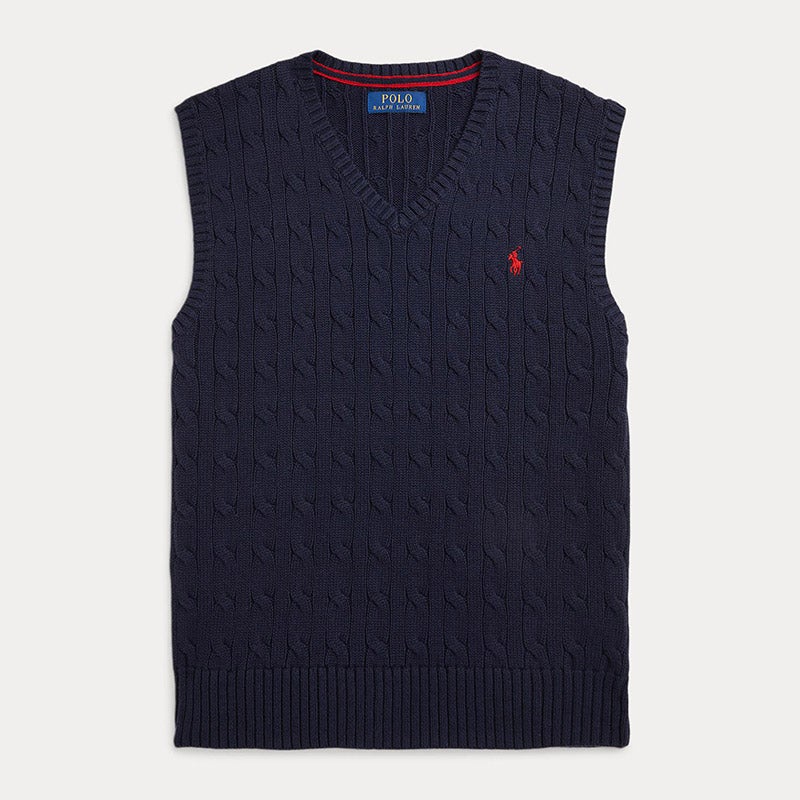Polo by Ralph Lauren ベスト ケーブルニット 90s L 古着 90s Polo Ralph Lauren ケーブル編み ウール シルク ニット