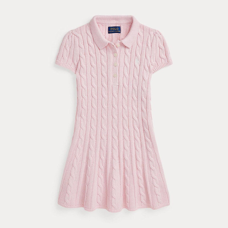 ケーブルニット コットン Polo セーター ドレス