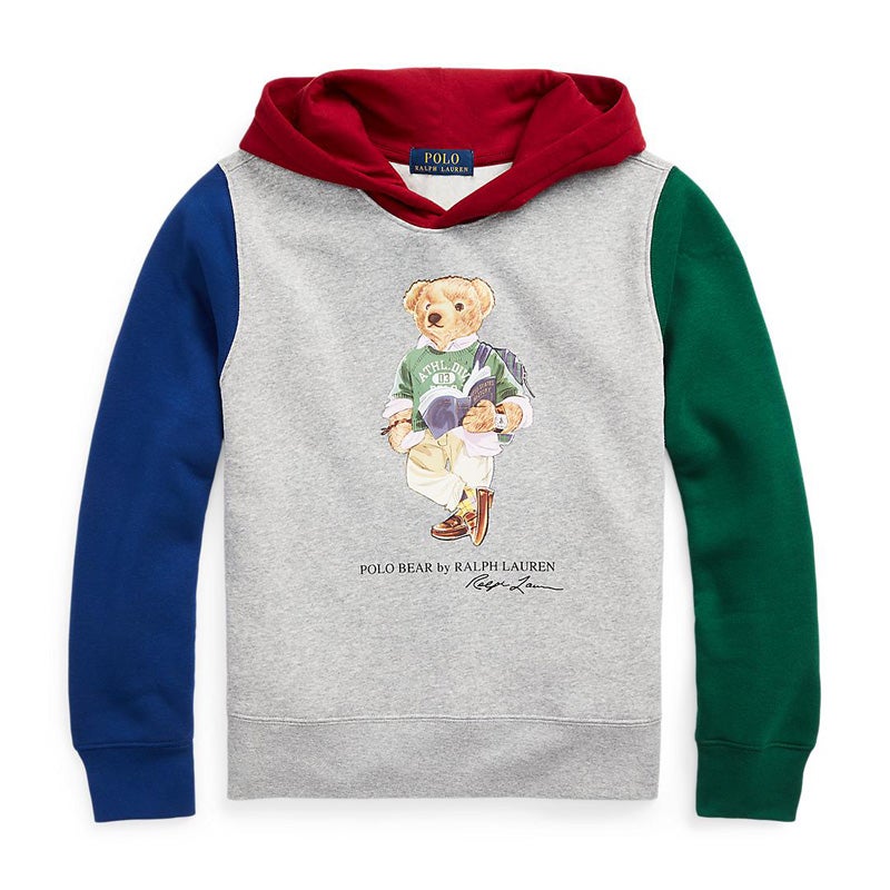 Polo ベア カラーブロックド フリース フーディ