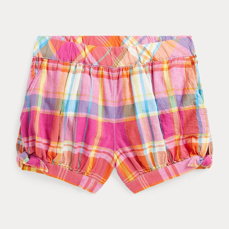 ストライプド フリル コットン ショートパンツ