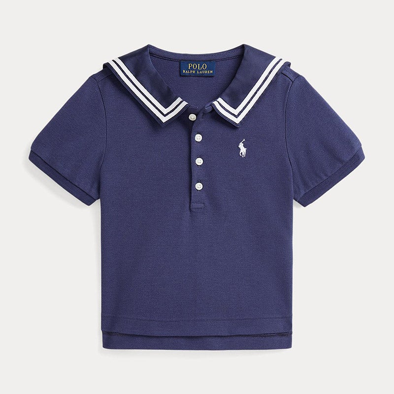 ストレッチ メッシュ セーラー ポロシャツ