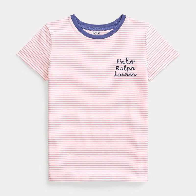 ストライプド ロゴ コットン ジャージー Tシャツ