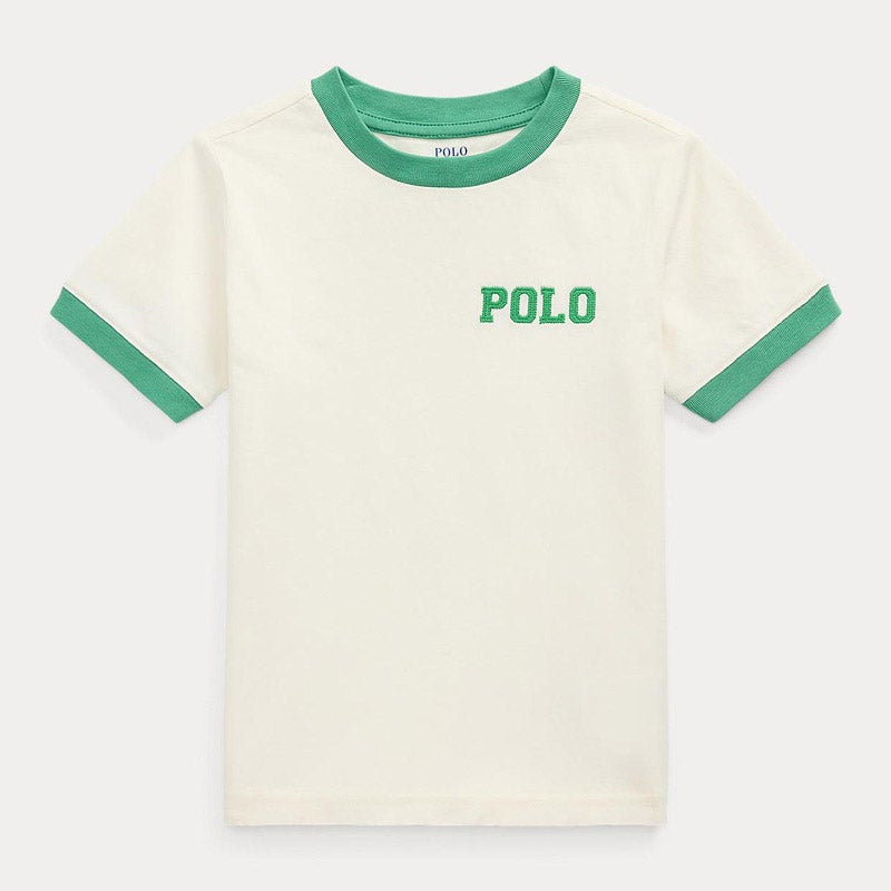 ロゴ コットン ジャージー リンガー Tシャツ