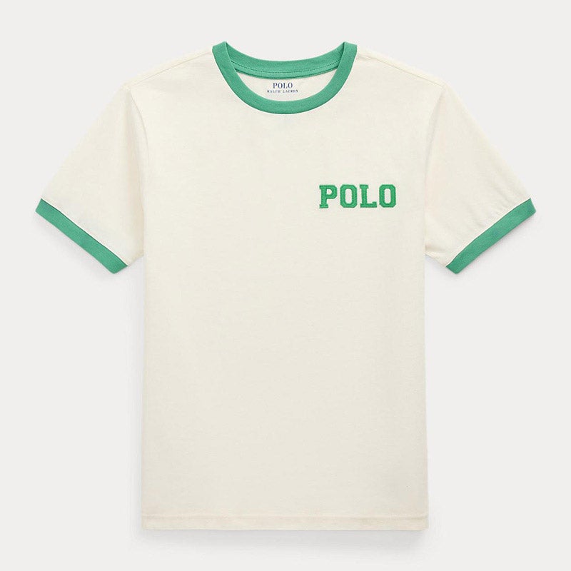 ロゴ コットン ジャージー リンガー Tシャツ