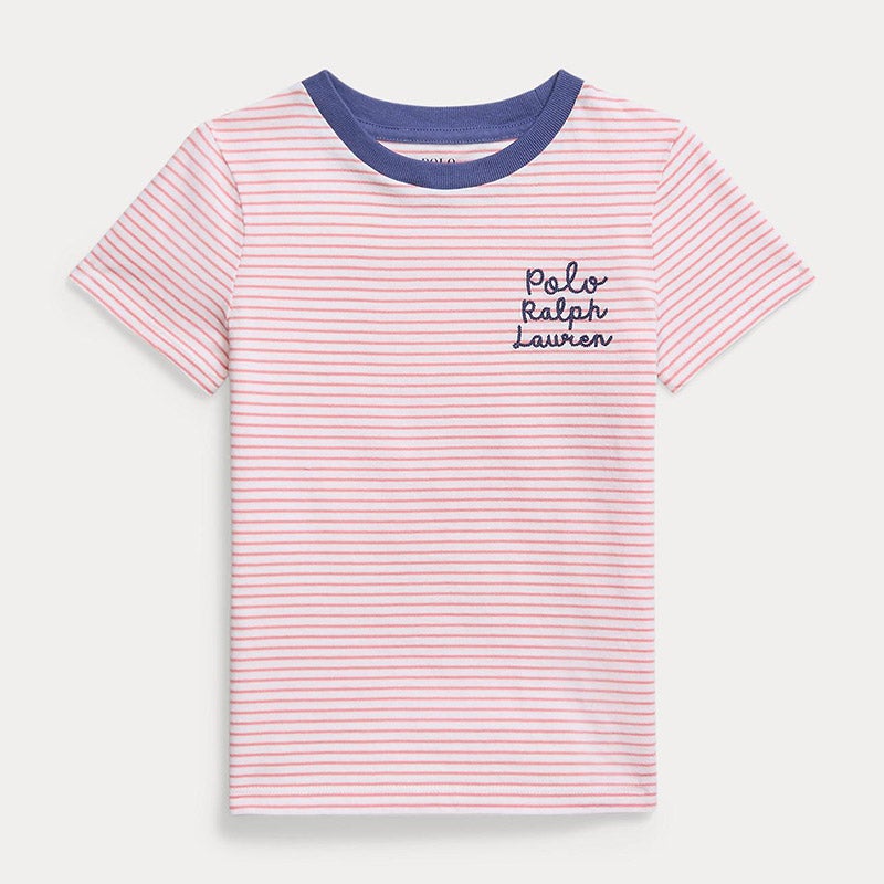 ストライプド ロゴ コットン ジャージー Tシャツ