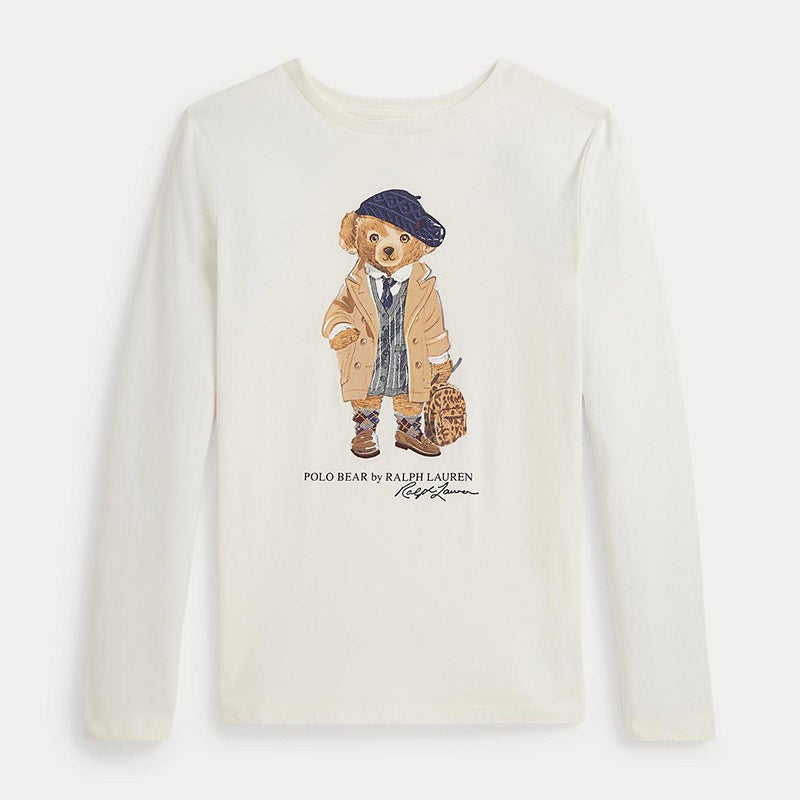 Polo ベア コットン ジャージー ロングスリーブ Tシャツ