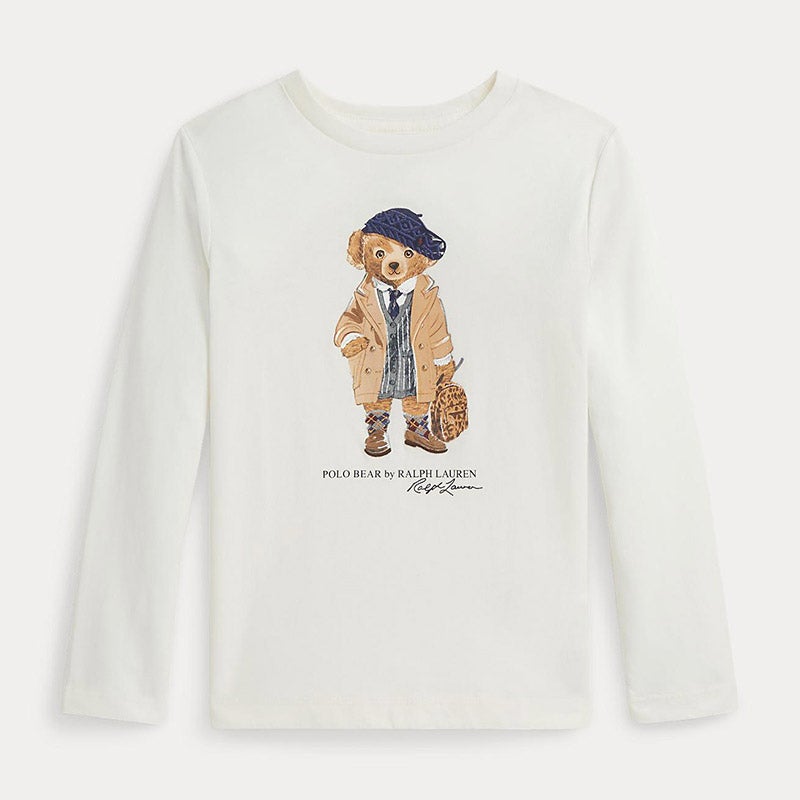 Polo ベア コットン ジャージー ロングスリーブ Tシャツ