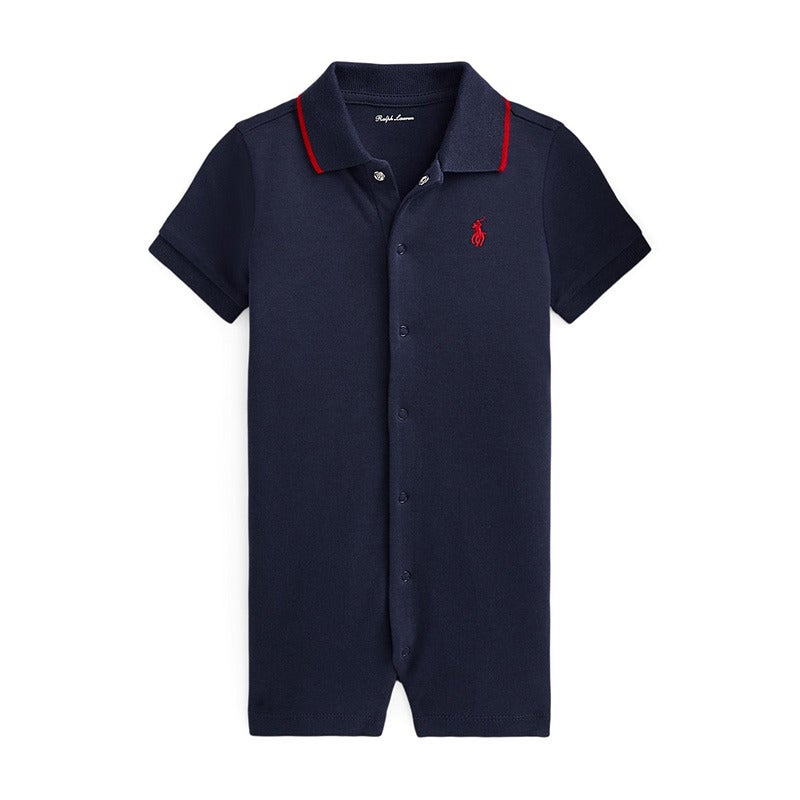 有名人着用♡ラルフローレン　ロゴエンブレム刺繍コットンジャケットブラックシルバー RALPH LAUREN BABY コットン インターロック ポロ ショート