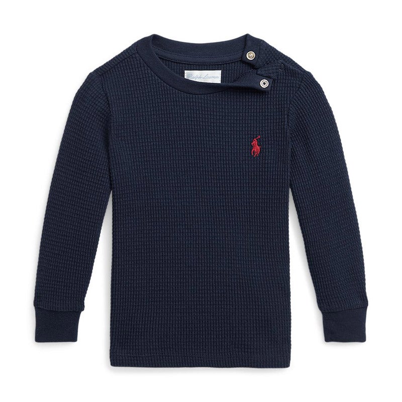 RALPH LAUREN BABY ワッフルニット コットン ロングスリーブ Tシャツ