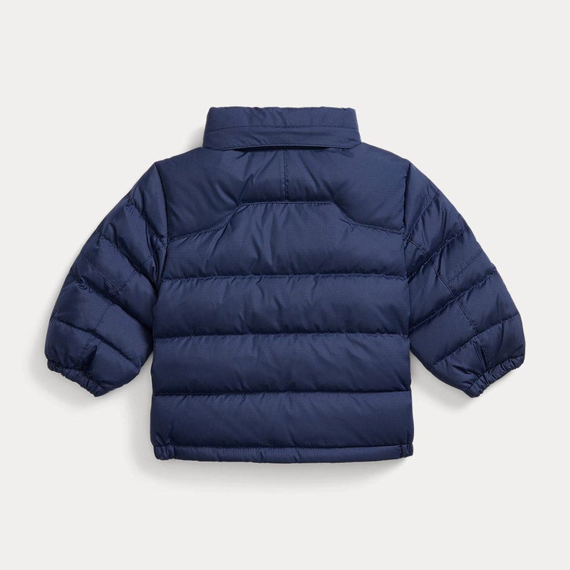 RALPH LAUREN ダッフルダウンジャケット L ネイビー 裏地フリース RALPH LAUREN BABY リップストップ フーデッド ダウン