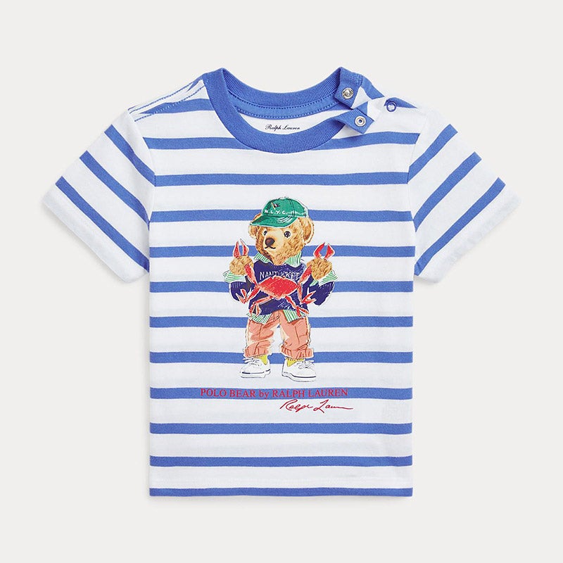 Polo ベア ストライプド コットン ジャージー Tシャツ