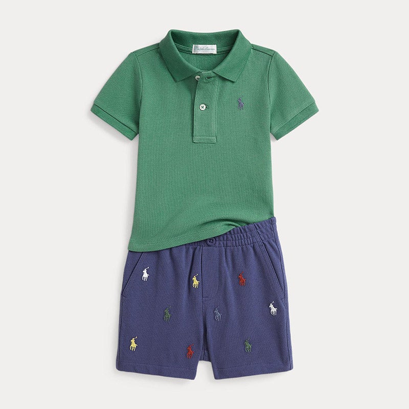 メッシュ ポロシャツ & ショートパンツ セット