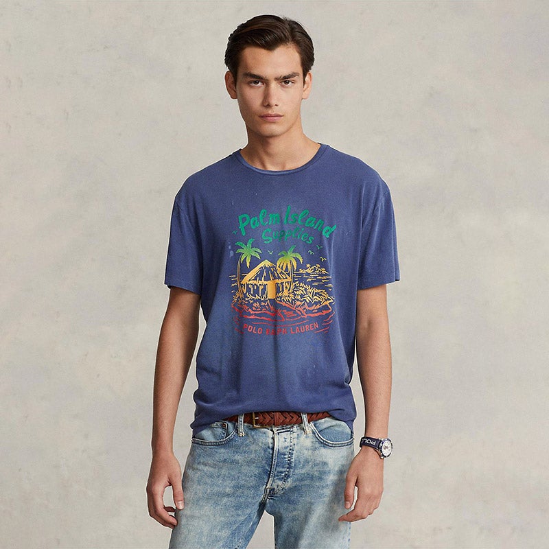クラシック フィット スラブ ジャージー グラフィック Tシャツ