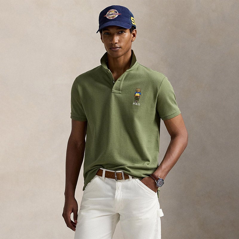 カスタム スリム Polo ベア メッシュ ポロシャツ