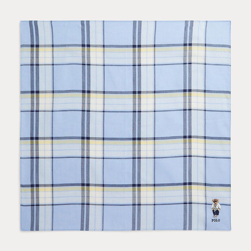 Polo ベア チェック コットン ハンカチーフ