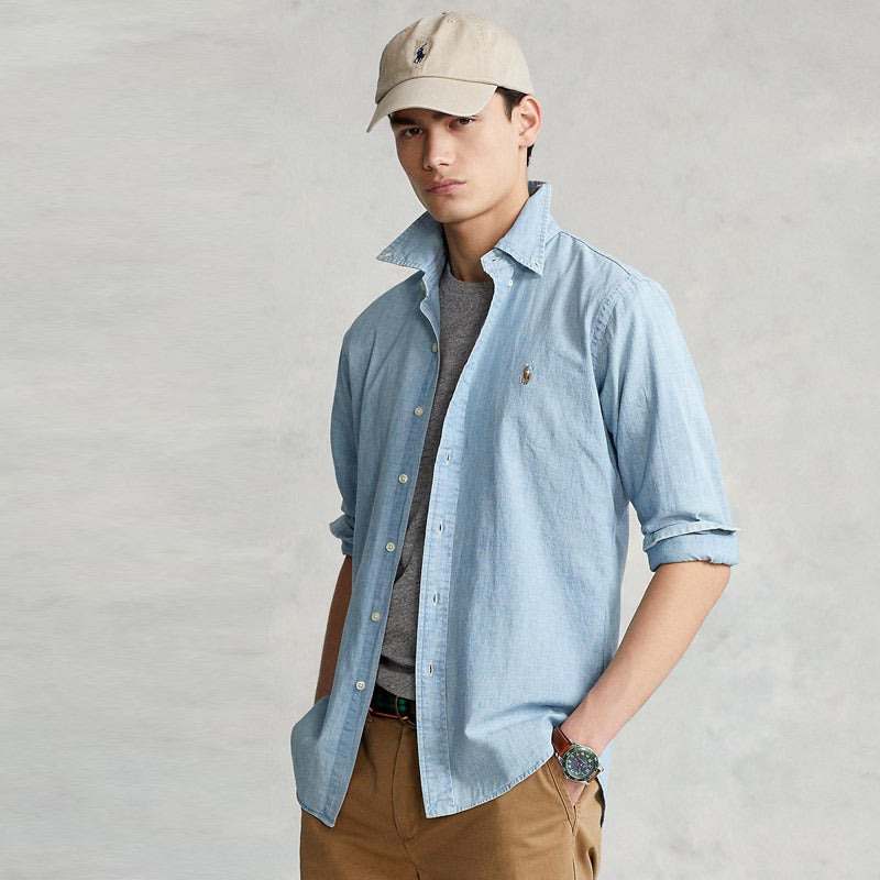 おトク】 Ralph Lauren バッファローボーン シャンブレー シャツ