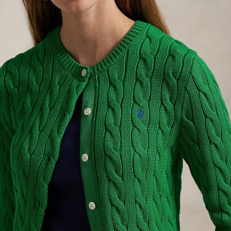 ラルフローレン　綿１００％　ニット　カーディガン　グリーン　美品 中古・古着通販】POLO RALPH LAUREN (ポロ・ラルフローレン