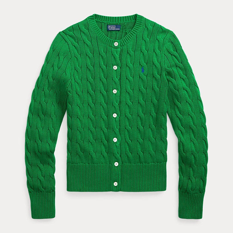 極美品 LAUREN RALPH LAUREN カーディガン S カーキ POLO RALPH LAUREN ポロ ラルフローレン カーディガン