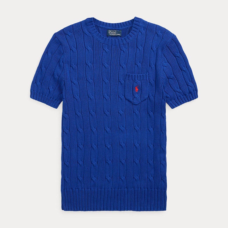 美品 90s ralph lauren リネンケーブルニットチュニック XL 青 古着 90s ラルフローレン コットン リネン ニット ハンドニット
