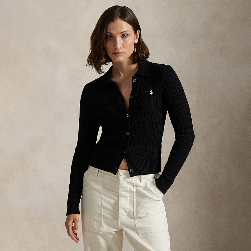美品　POLO RALPH LAUREN ケーブルニット コットン カーディガン ケーブルニット コットン カーディガン （カーディガン・ボレロ