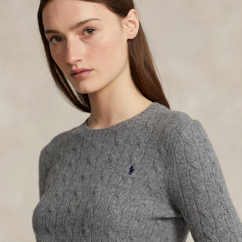 POLO RALPH LAUREN グレー ケーブルニット S ケーブルニット コットン セーター （ニット・セーター）｜POLO