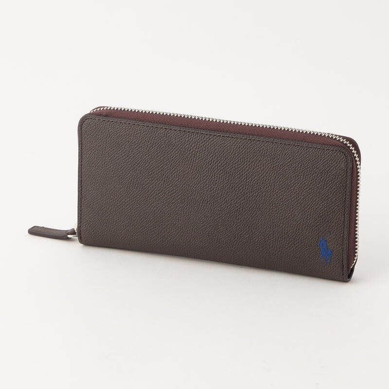 【Nコンビコントラストポニー】ラウンドファスナー長財布 P-NCP225