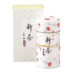 静岡産「新茶」カーネーション柄化粧缶（MA-35）