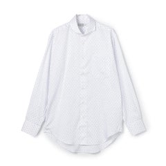 【日本製】綿100％ペイズリー柄長袖シャツ カッタウェイカラー