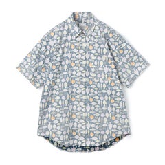 【日本製】綿100％熱帯魚柄半袖ボタンダウンシャツ