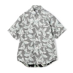 【日本製】綿100％ボタニカル柄半袖ボタンダウンシャツ