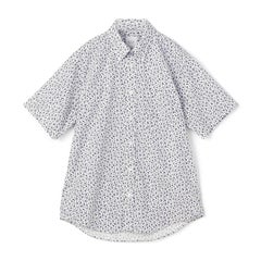 【日本製】綿100％小花柄半袖ボタンダウンシャツ