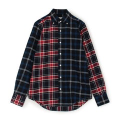 【日本製】クレイジーパターン綿100％起毛素材長袖ボタンダウンシャツ