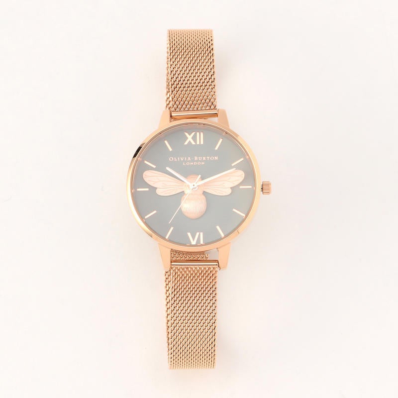 Lucky Bee - Grey Dial & RG Mesh 34mm