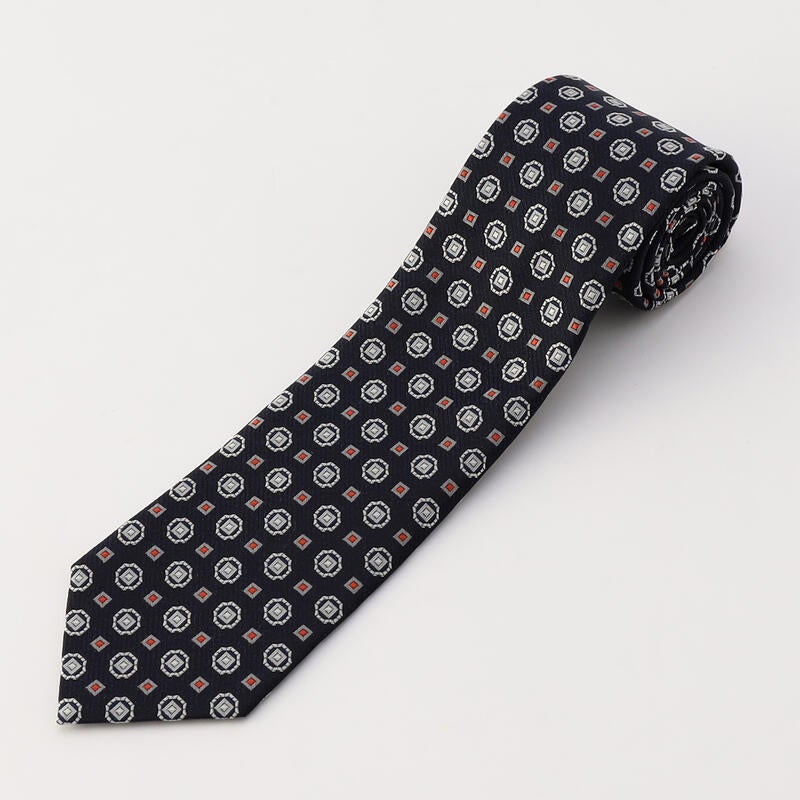【日本製】小紋柄シルクネクタイ