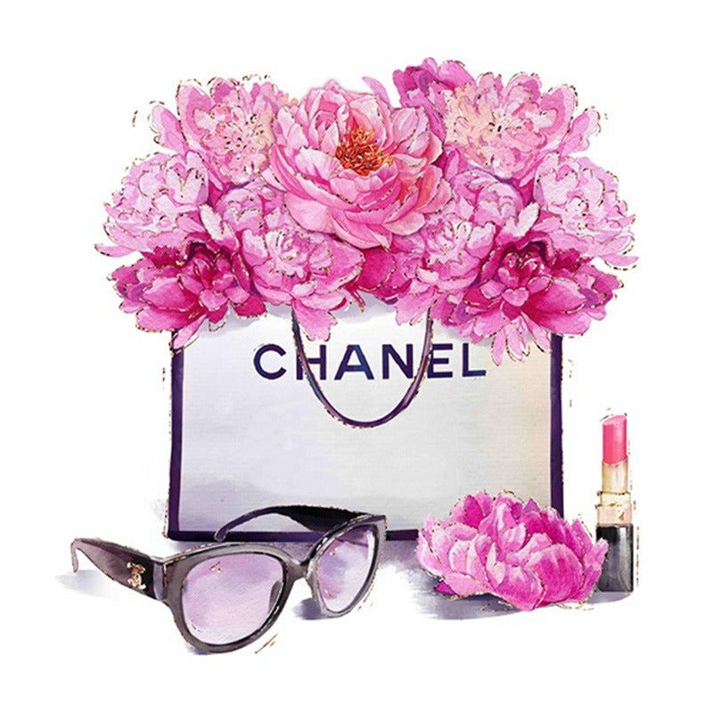 ポップアート　Hot Pink Floral Fashion Bag