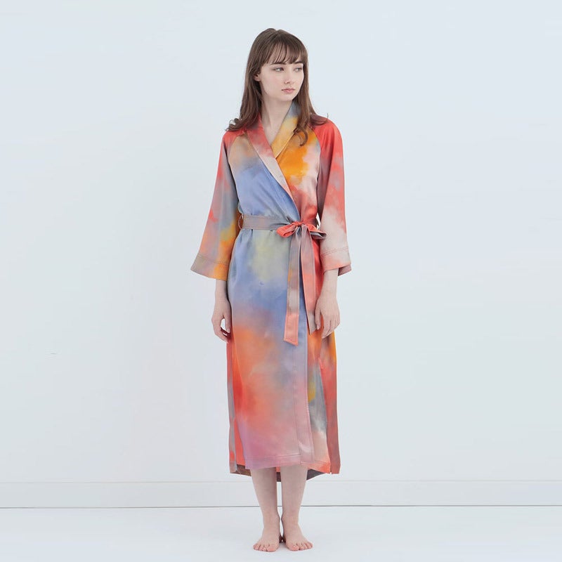 ウォータカラーシルクガウン イブニンググロウ