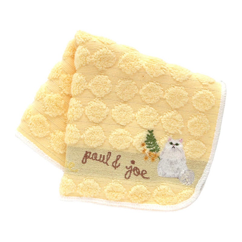 タオルハンカチ　ジプシーとミモザ刺繍