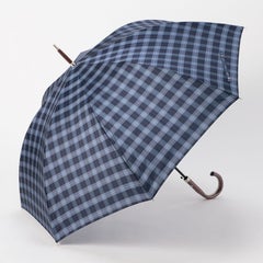 【70cm】甲州織りタータンチェック柄耐風ジャンプ紳士長傘