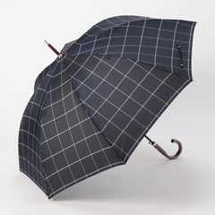 【70cm】甲州織りウインドウペーン柄耐風ジャンプ紳士長傘
