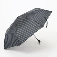 【58cm】甲州織りカレッジストライプ柄耐風三つ折り紳士傘/クイックオープン