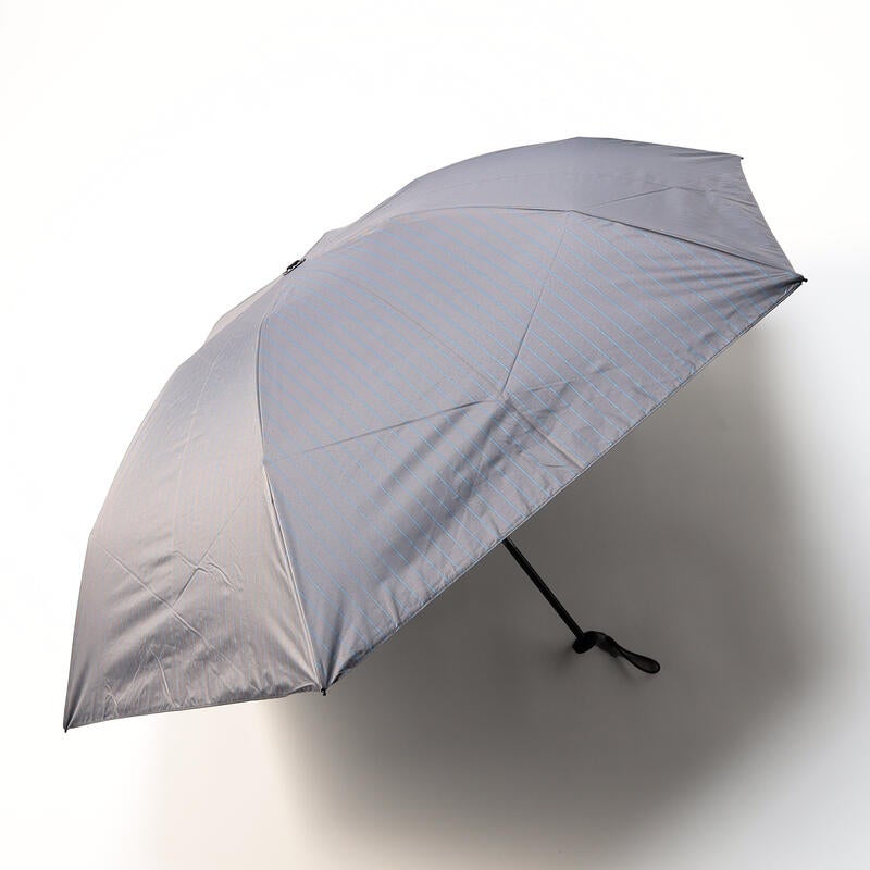 【55cm】晴雨兼用/カーボンファイバーブルーストライプ軽量ミニ傘 170ｇ