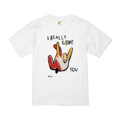 Talking Hands(トーキングハンズ)/I REALLY LOVE YOU_Tシャツ ホワイト